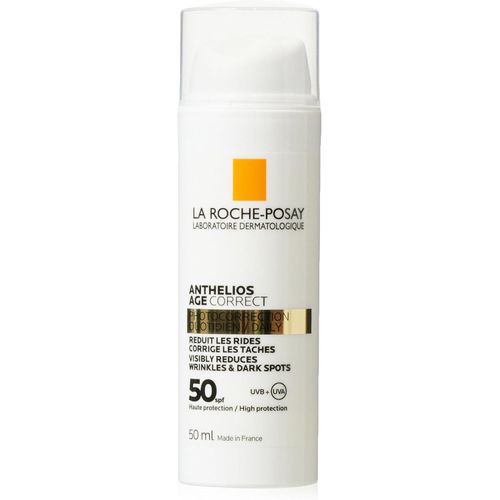 La Roche-Posay sunscreen bottle on a white background