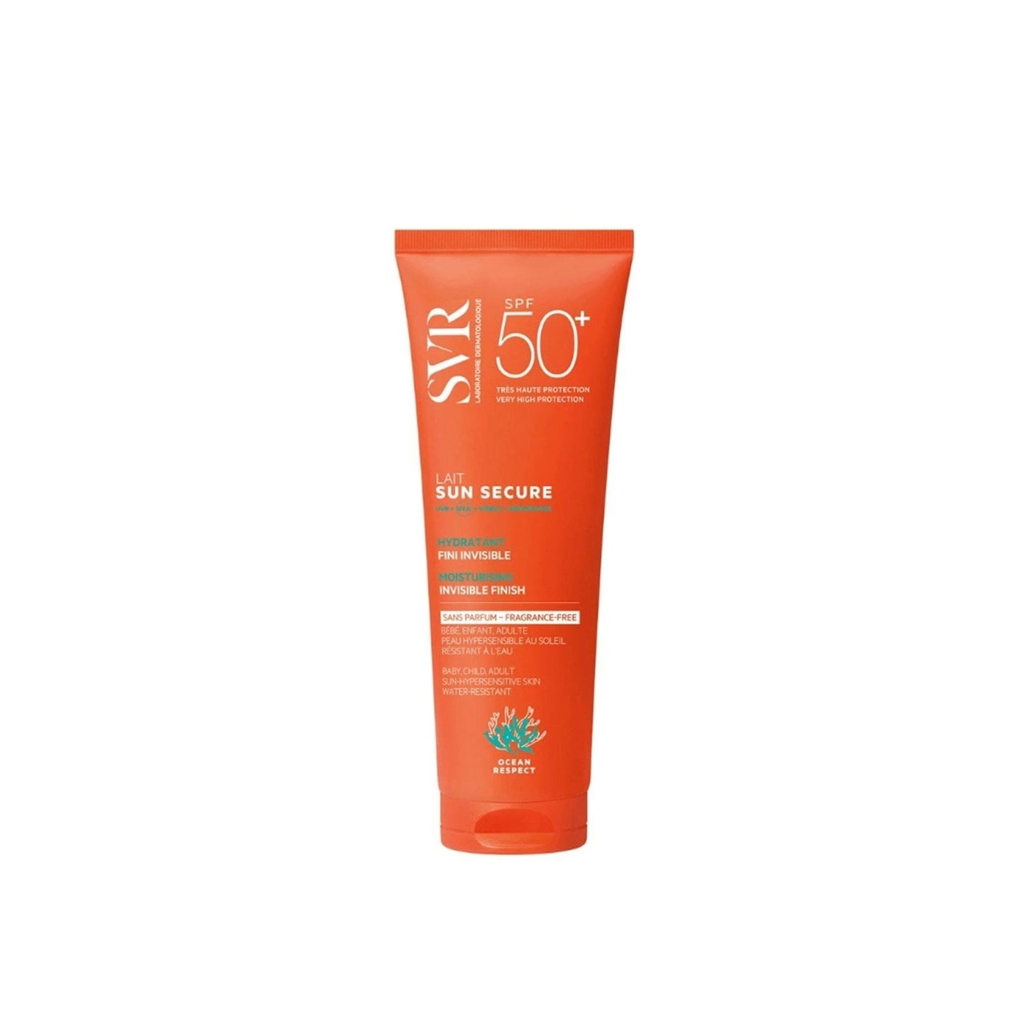 SVR Sun Secure Lait Invisible Finish Moisturizing Milk Fragrance-Free SPF50+ Sunscreen 250ml