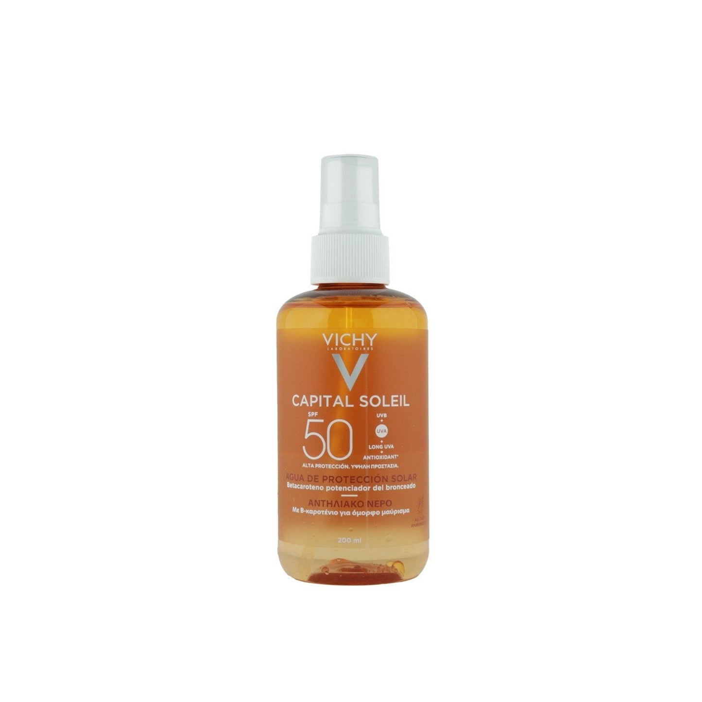 Vichy Capital Soleil Solar Protective Water Enhanced Tan SPF50+ 200ml .
