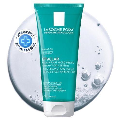 La Roche-Posay Effaclar gel tube on a clear background