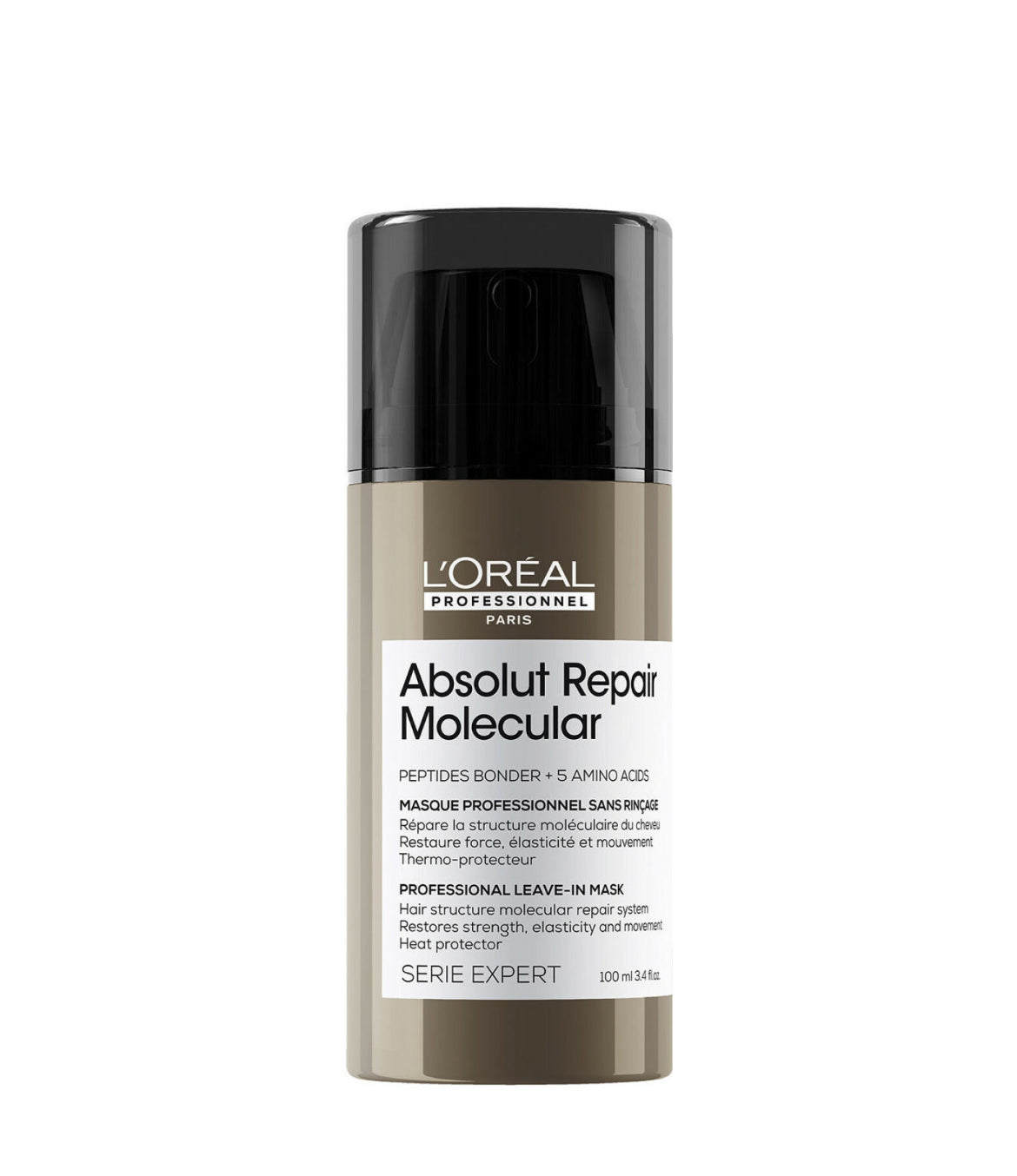 L'Oreal Professional Absolut Repair Molecular hair mask bottle on a white background