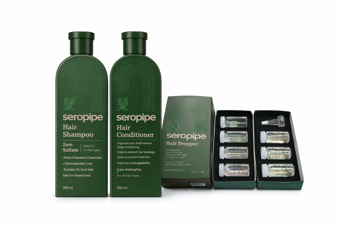 seropipe (shampo 300 ml + conditionar 300 ml + dropper 10 ml)