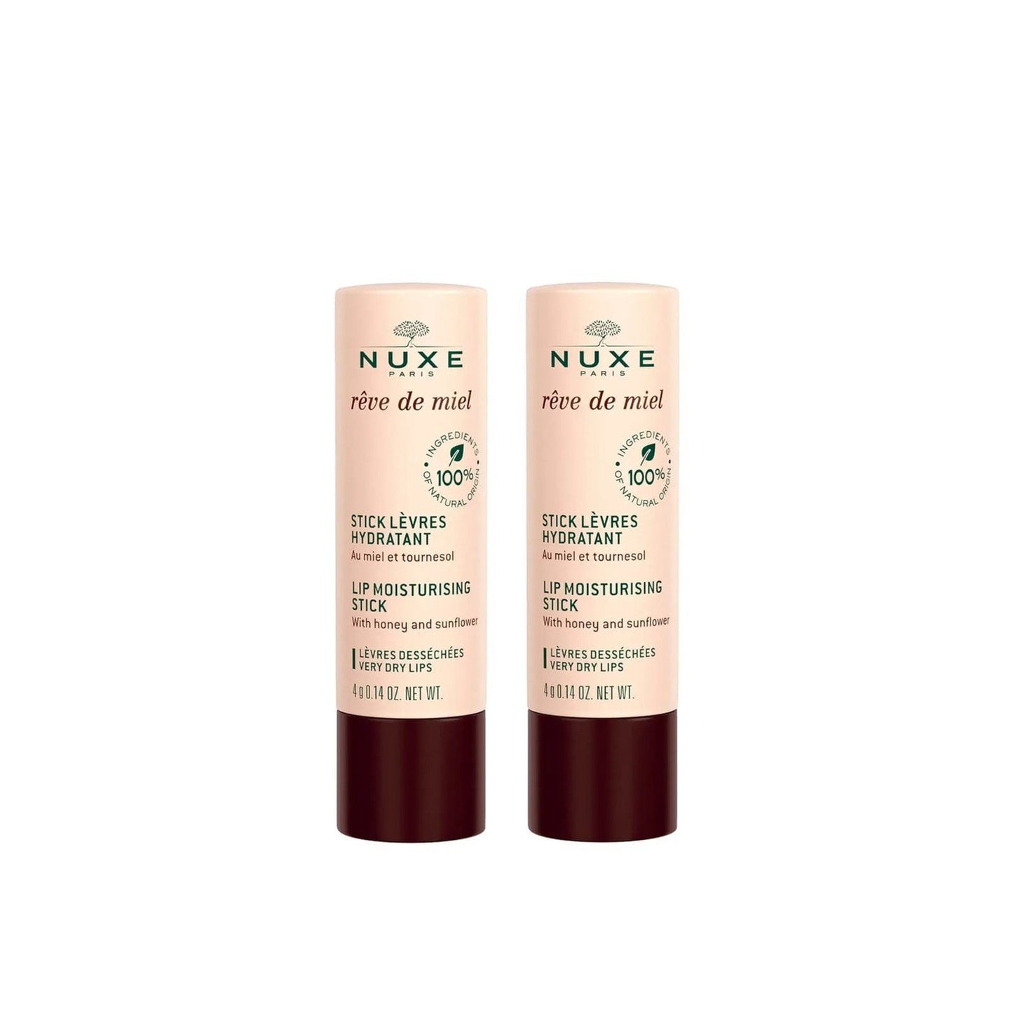 NUXE Rêve de Miel Lip Moisturizing Stick 4g x2 . - FLOCALLY