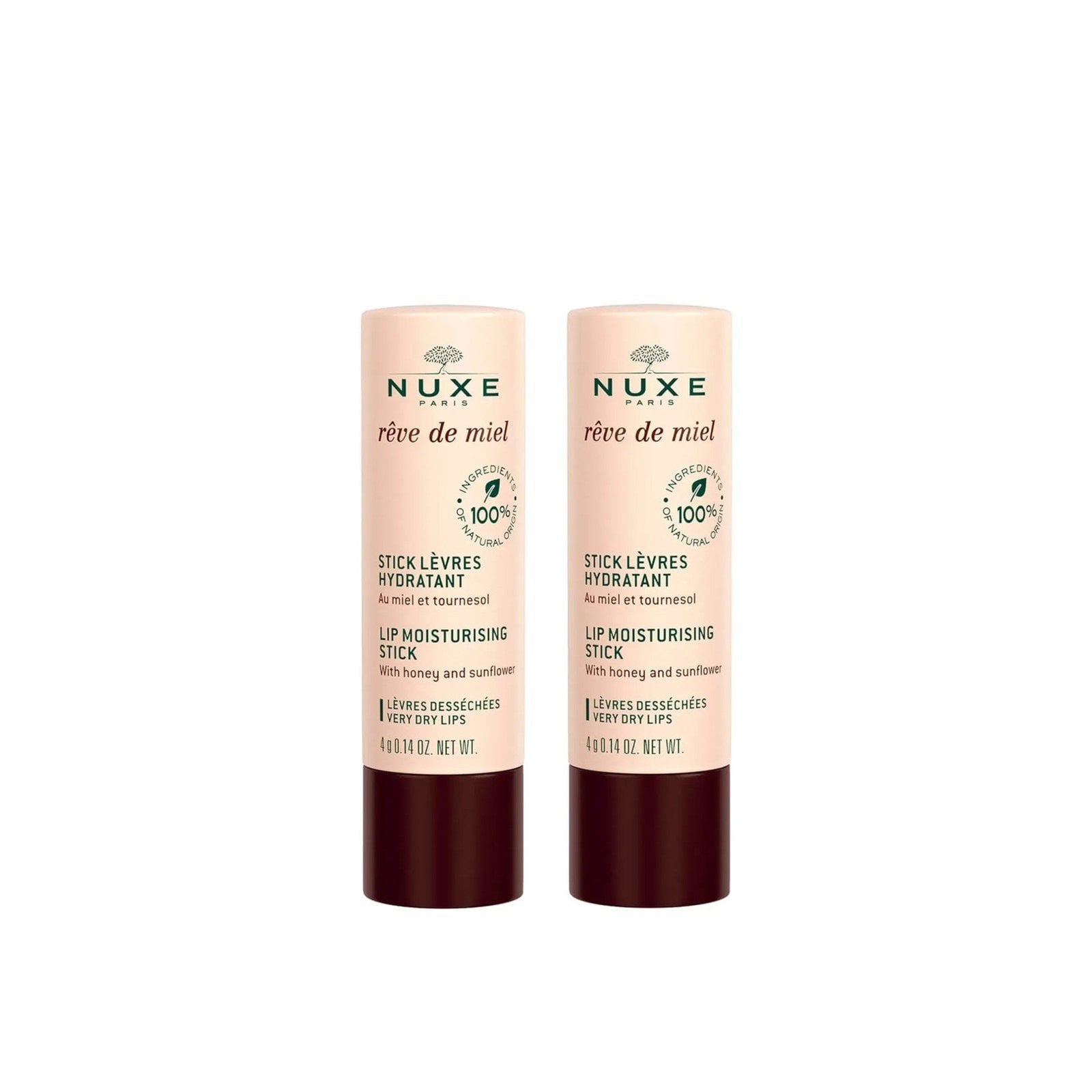 NUXE Rêve de Miel Lip Moisturizing Stick 4g x2 . - FLOCALLY