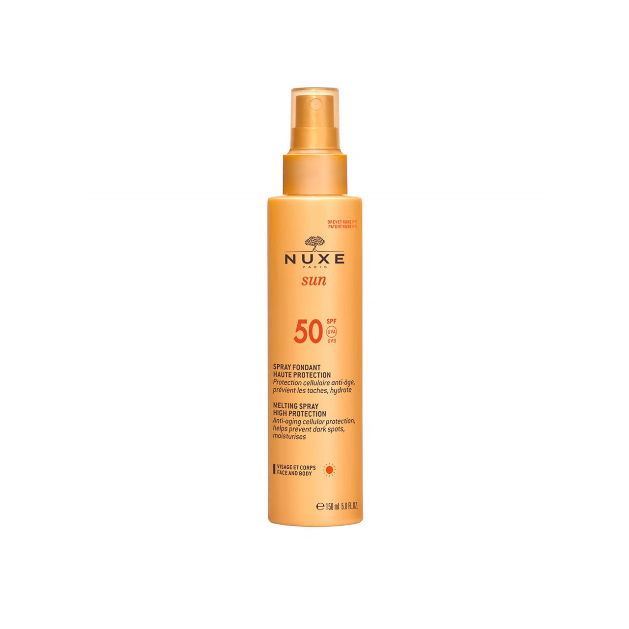 NUXE Sun Melting Spray Face and Body High Protection SPF50 150ml . - FLOCALLY