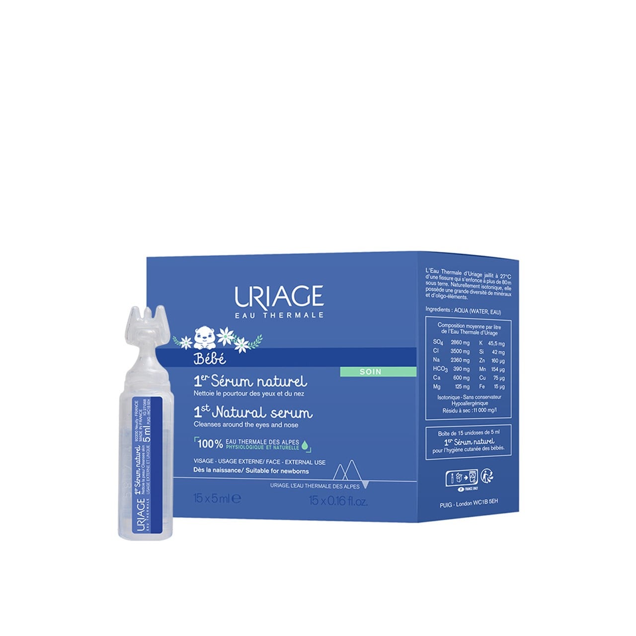 Uriage Baby 1st Natural Serum Saline Solution 5ml x15 - FLOCALLY