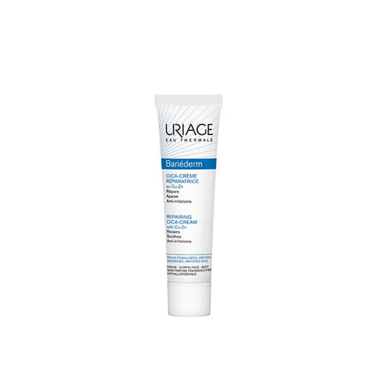 Uriage Bariéderm repair cream tube on a white background