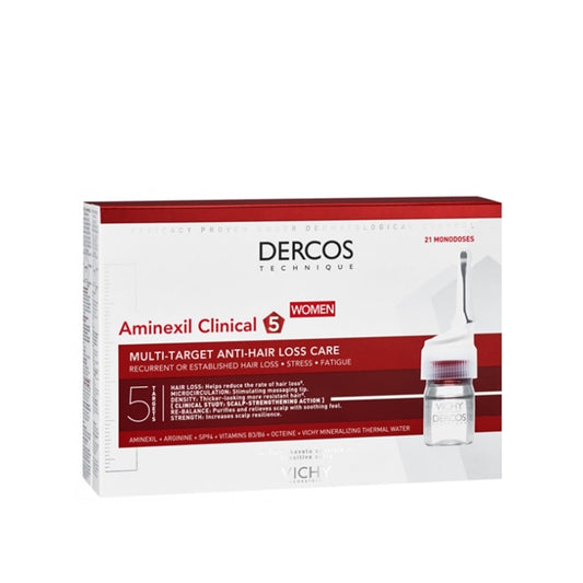Vichy Dercos Aminexil Clinical 5 Anti-Hair Loss Ampoules Women x21 .