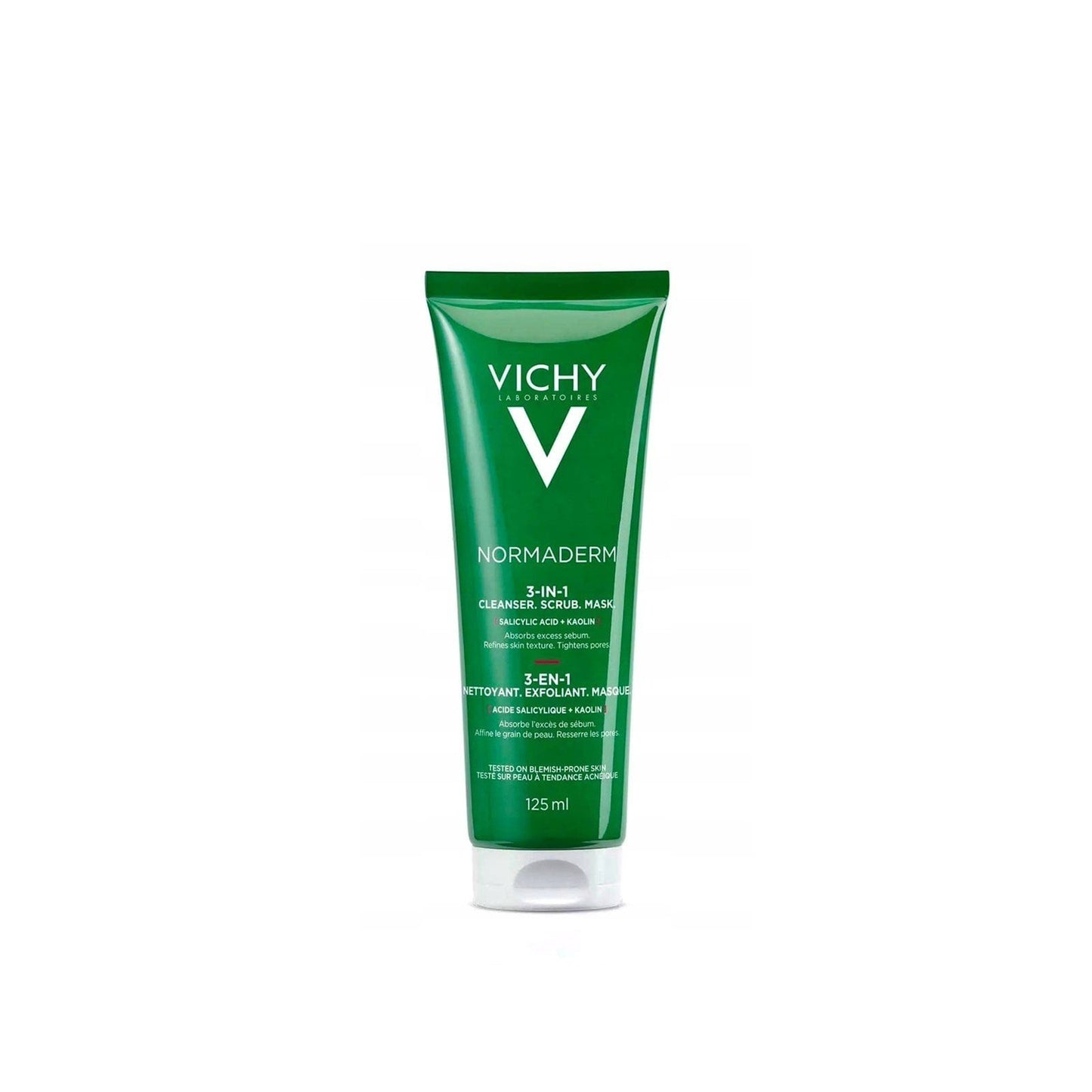 Vichy Normaderm Triactiv 3-In-1 Cleanser Scrub Mask 125ml .